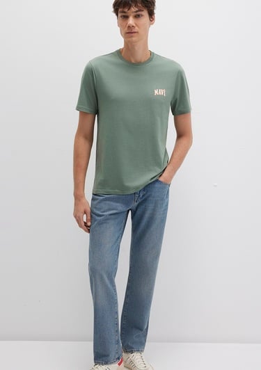  Mavi Mavi Logo Baskılı Yeşil Tişört Regular Fit / Normal Kesim 0611714-71483