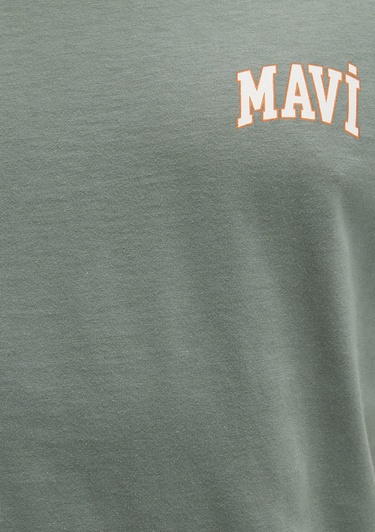  Mavi Mavi Logo Baskılı Yeşil Tişört Regular Fit / Normal Kesim 0611714-71483