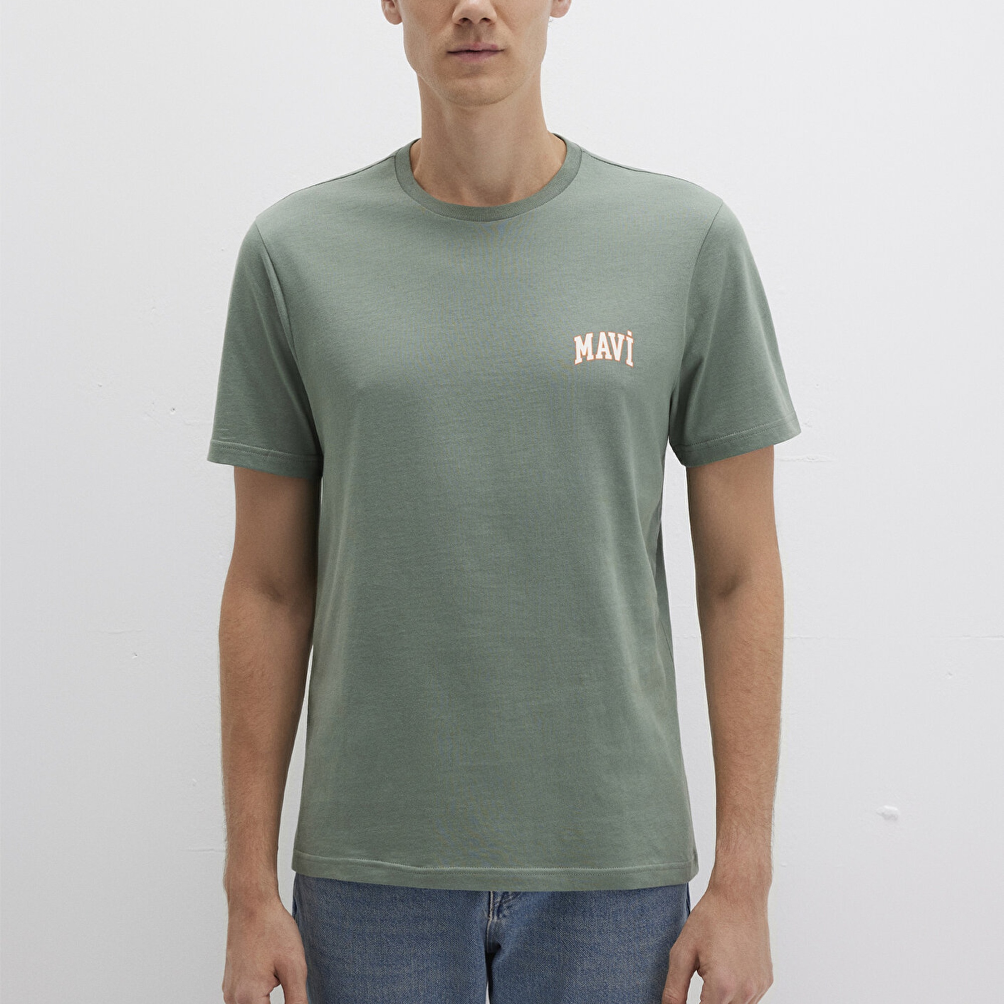 Mavi Mavi Logo Baskılı Yeşil Tişört Regular Fit / Normal Kesim 0611714-71483