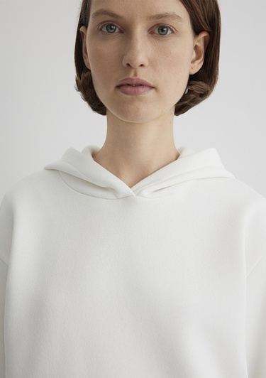  Mavi Kapüşonlu Beyaz Basic Sweatshirt 167299-70057