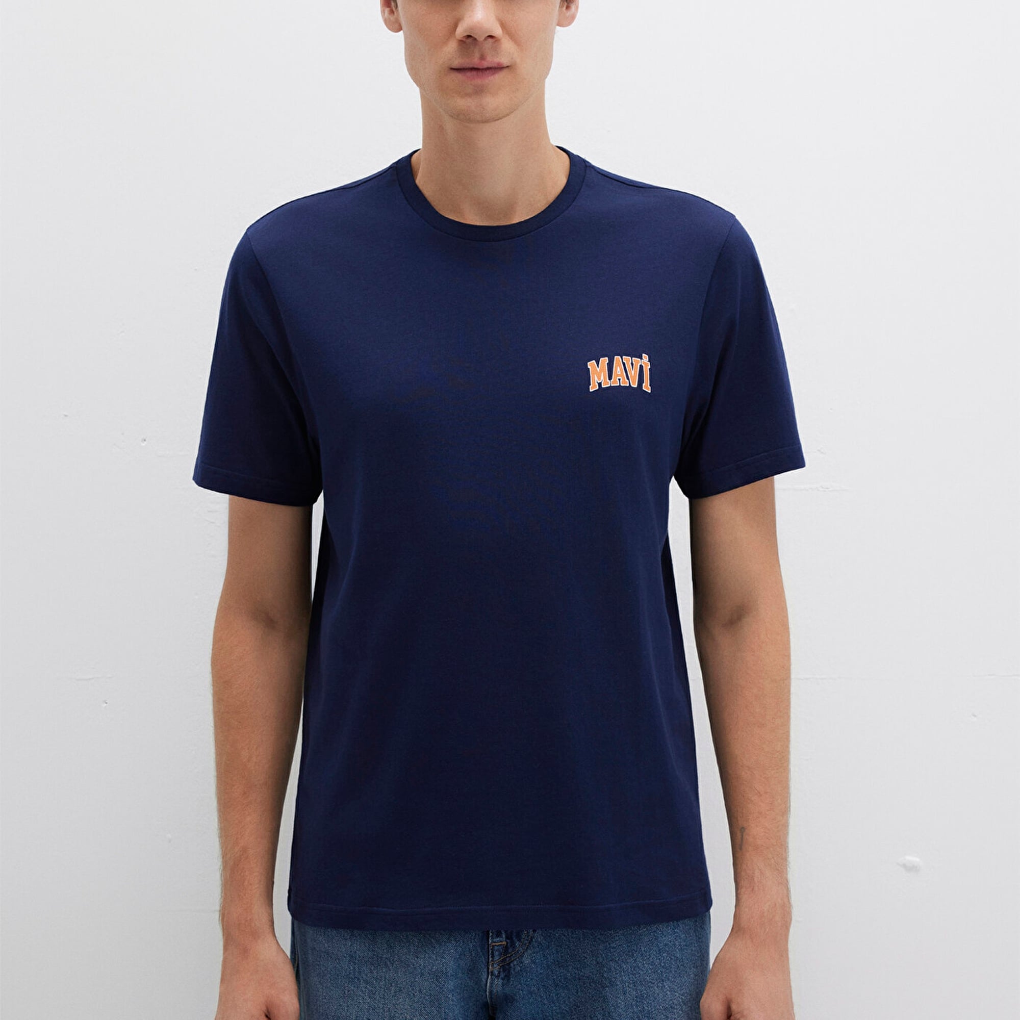 Mavi Mavi Logo Baskılı Lacivert Tişört Regular Fit / Normal Kesim 0611714-84371