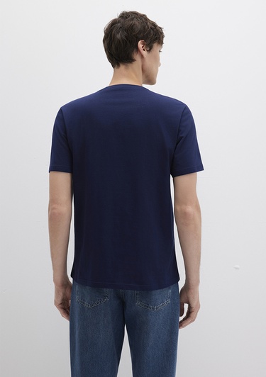  Mavi Mavi Logo Baskılı Lacivert Tişört Regular Fit / Normal Kesim 0611714-84371