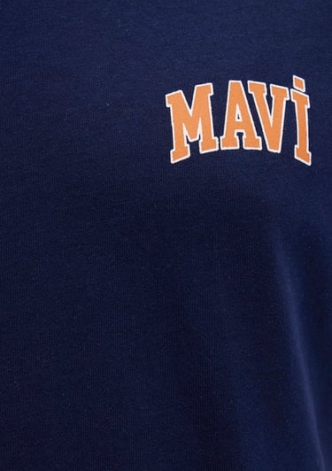  Mavi Mavi Logo Baskılı Lacivert Tişört Regular Fit / Normal Kesim 0611714-84371