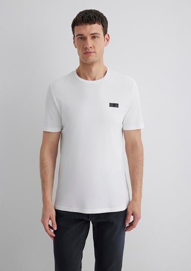  Mavi Mavi Black Baskılı Beyaz Tişört Slim Fit / Dar Kesim 0611401-70057