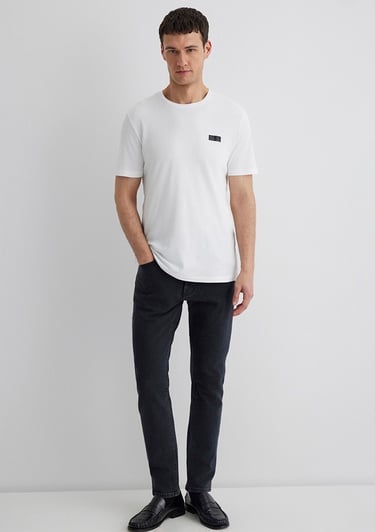  Mavi Mavi Black Baskılı Beyaz Tişört Slim Fit / Dar Kesim 0611401-70057