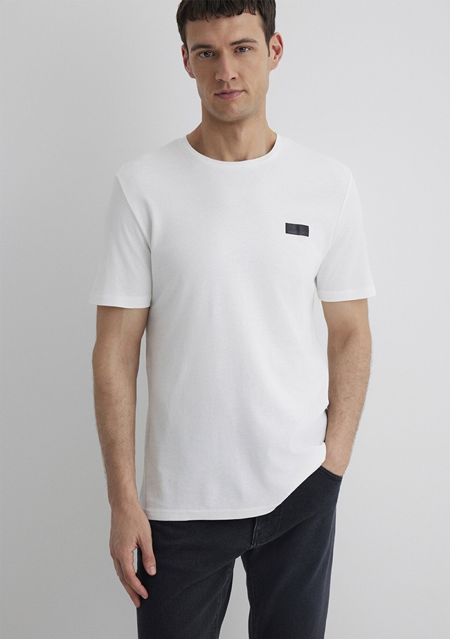  Mavi Mavi Black Baskılı Beyaz Tişört Slim Fit / Dar Kesim 0611401-70057