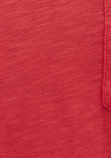  Mavi V Yaka Kırmızı Basic Tişört Loose Fit / Bol Rahat Kesim 1600961-71083