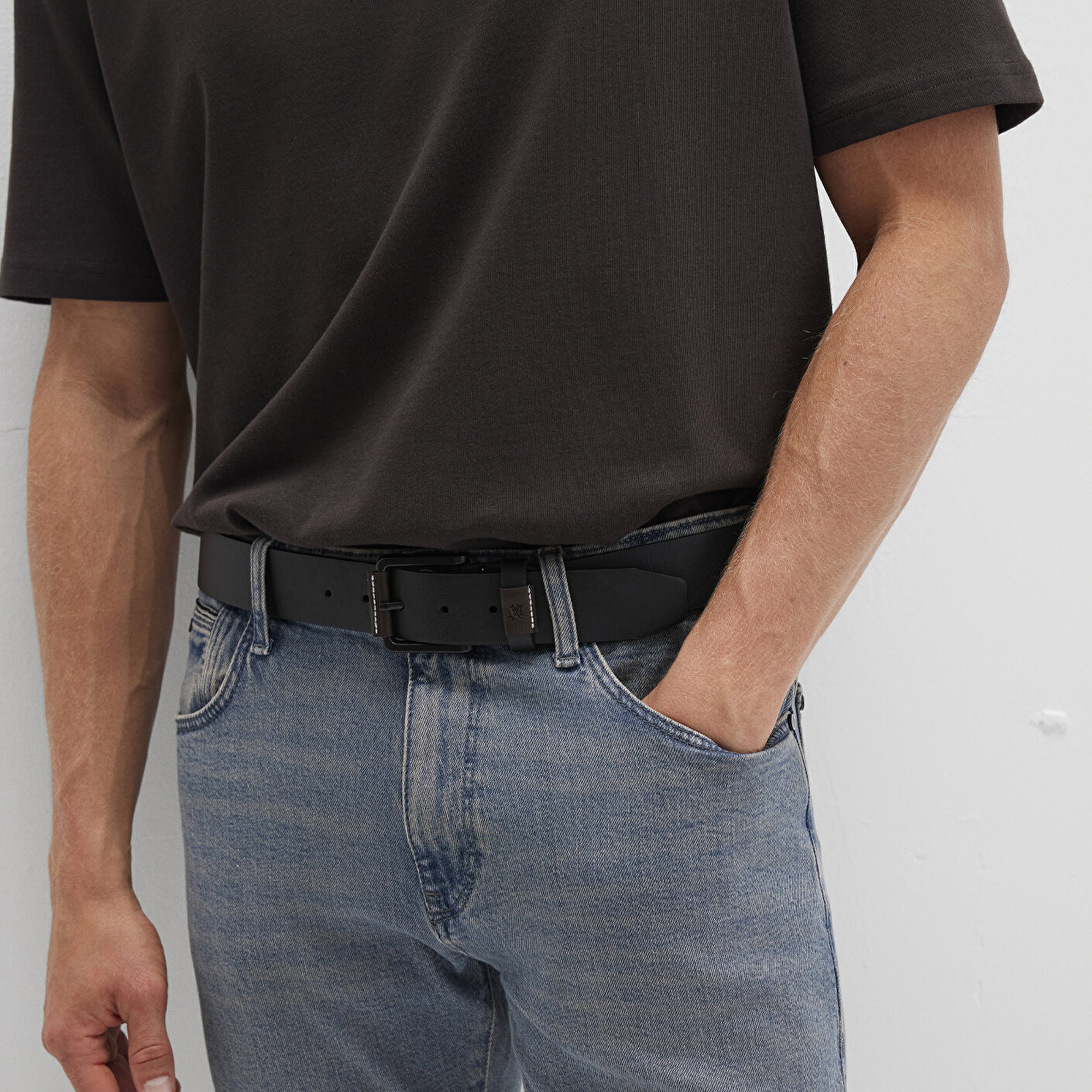 Mavi Siyah Suni Deri Kemer 0910871-900