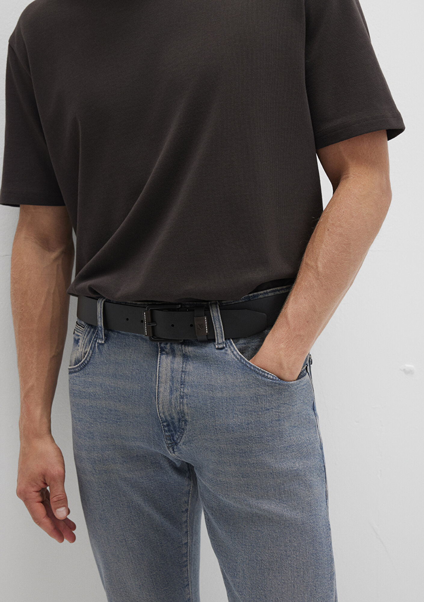  Mavi Siyah Suni Deri Kemer 0910871-900