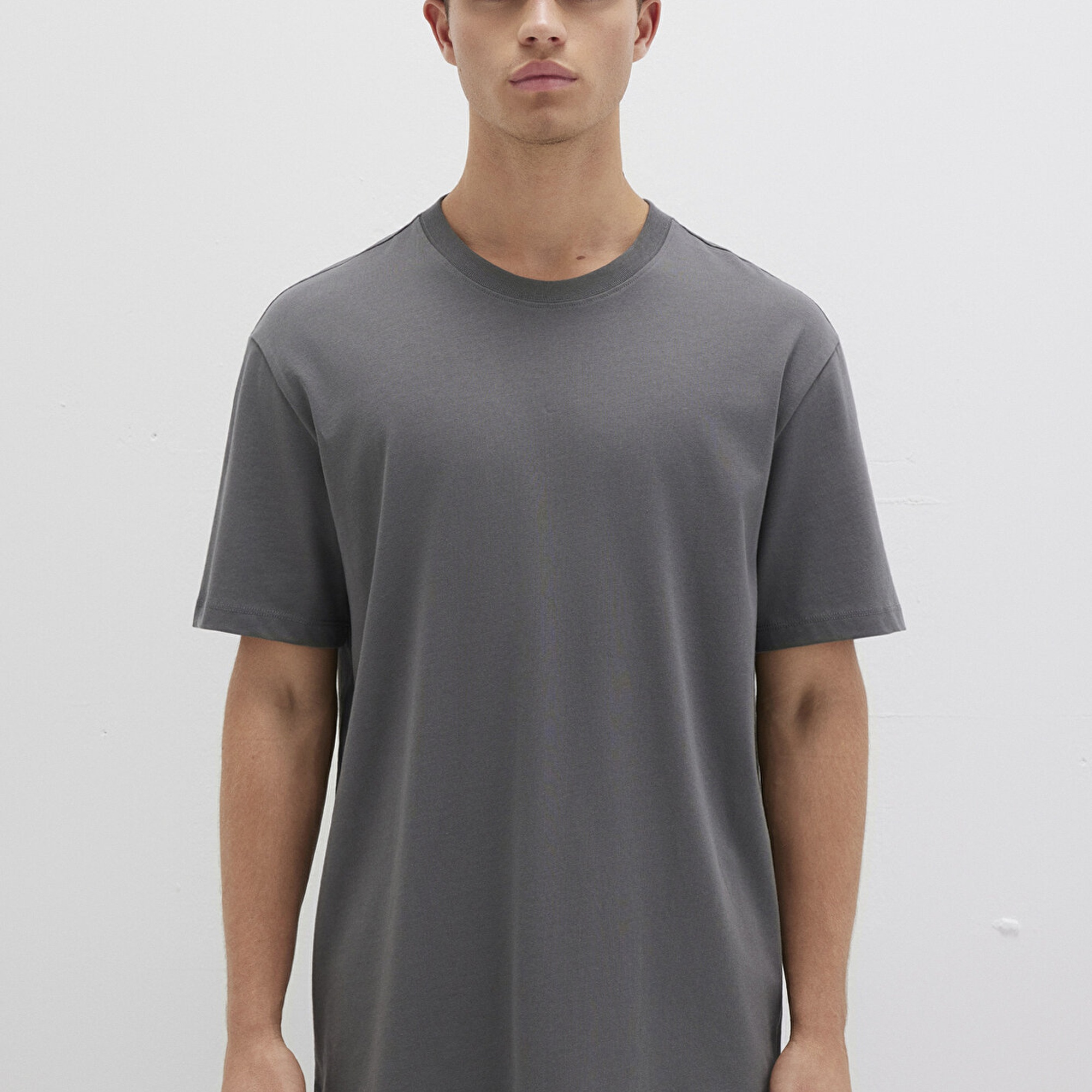 Mavi Antrasit Basic Tişört Loose Fit / Bol Rahat Kesim 066249-86569