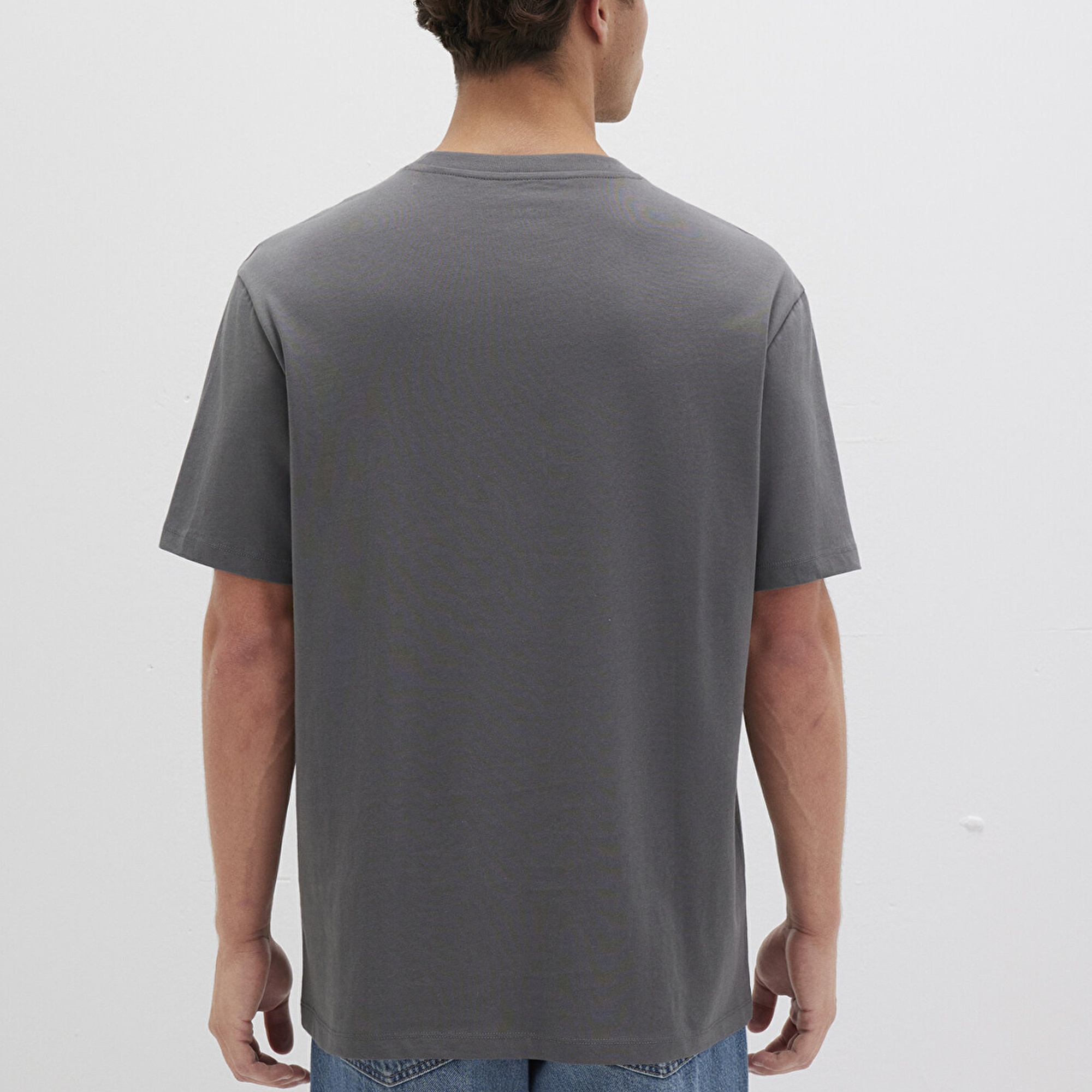 Mavi Antrasit Basic Tişört Loose Fit / Bol Rahat Kesim 066249-86569