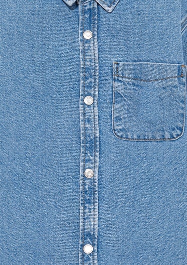  Mavi Bob 90lar Indigo Mavisi Jean Gömlek Oversize / Geniş Kesim 6210000-86709
