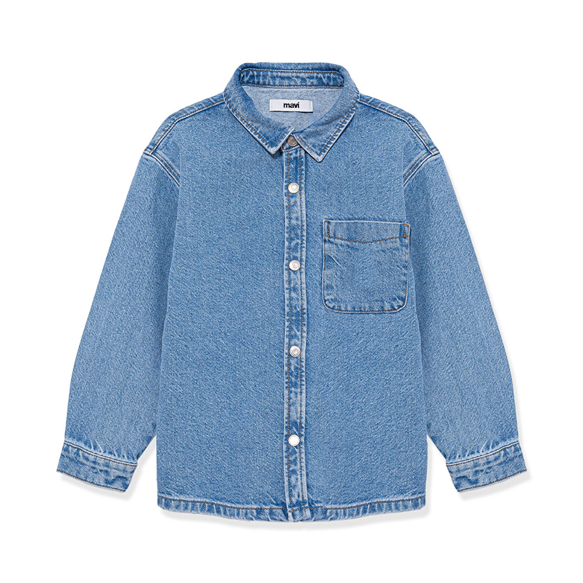 Mavi Bob 90lar Indigo Mavisi Jean Gömlek Oversize / Geniş Kesim 6210000-86709