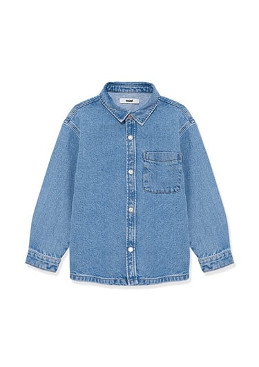  Mavi Bob 90lar Indigo Mavisi Jean Gömlek Oversize / Geniş Kesim 6210000-86709