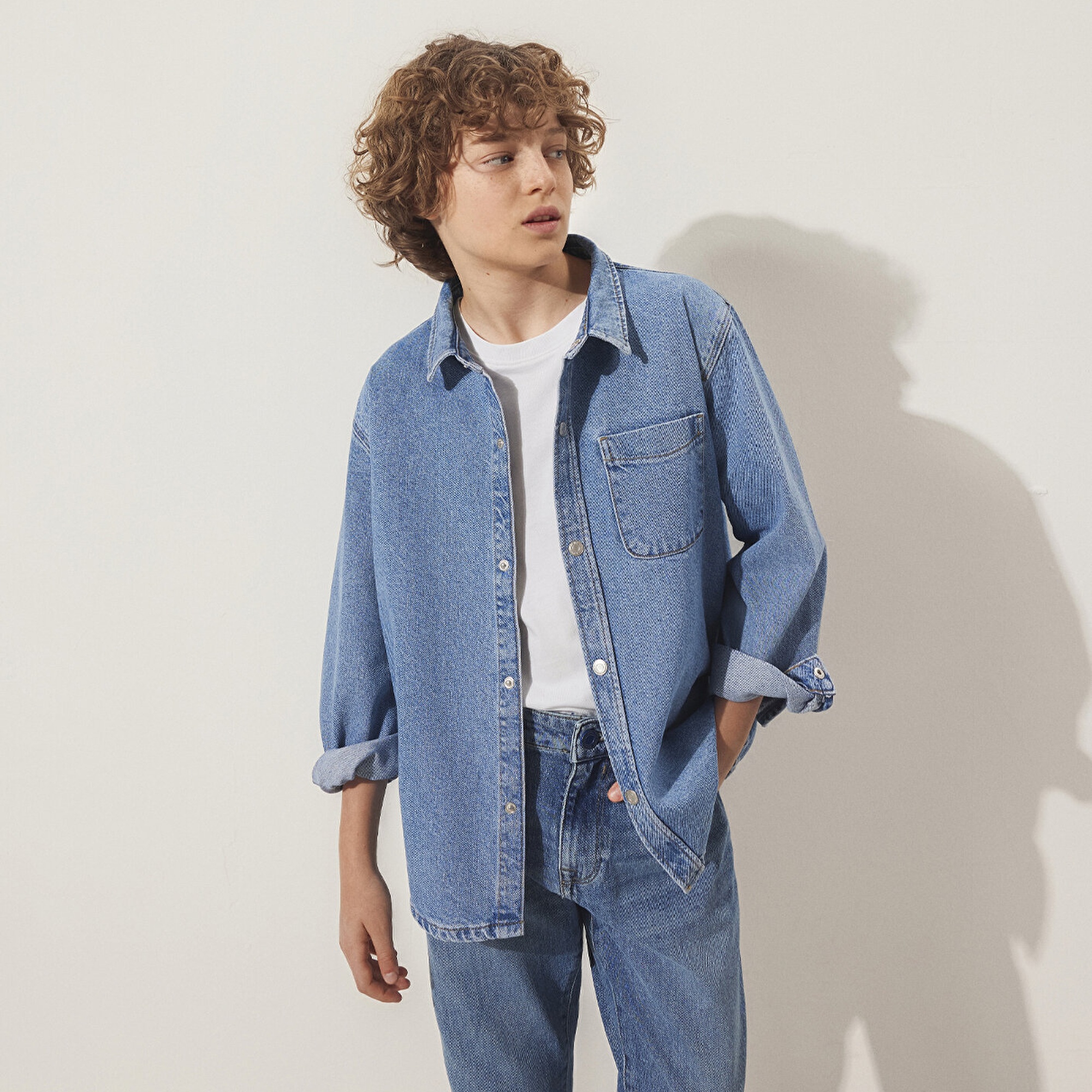 Mavi Bob 90lar Indigo Mavisi Jean Gömlek Oversize / Geniş Kesim 6210000-86709