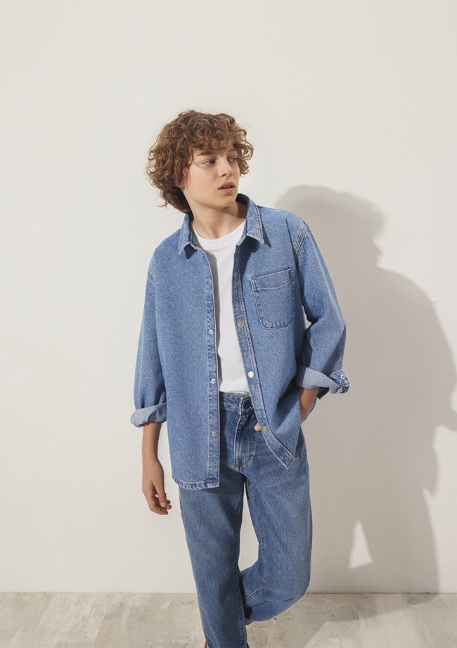  Mavi Bob 90lar Indigo Mavisi Jean Gömlek Oversize / Geniş Kesim 6210000-86709