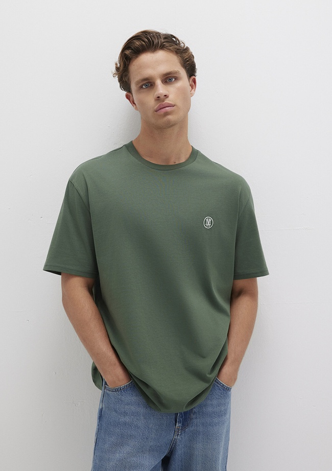  Mavi Mavi Logo İşlemeli Yeşil Basic Tişört Loose Fit / Bol Rahat Kesim 067074-81570