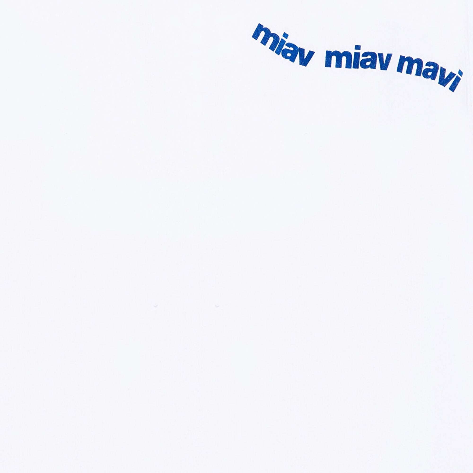 Mavi Miav Baskılı Beyaz Crop Çocuk Tişört Regular Fit / Normal Kesim 7610180-620