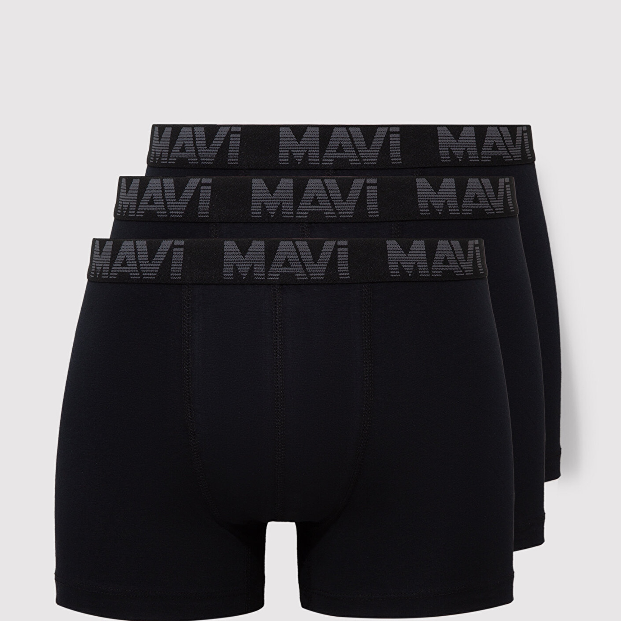 Mavi 3lü Siyah Basic Boxer 0911504-900