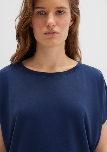  Mavi Lux Touch TENCEL TM Modal Lacivert Basic Tişört Loose Fit / Bol Rahat Kesim 167245-70487