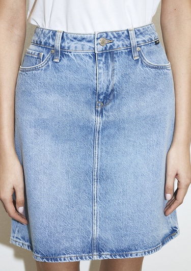  Mavi Valerie Casual Açık Mavi Jean Etek 1319886784