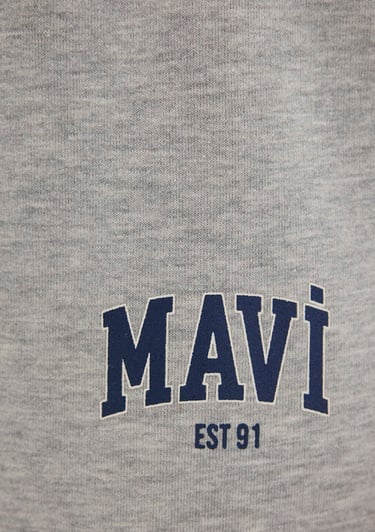  Mavi Mavi Logo Baskılı Gri Eşofman Altı 1010757-82816