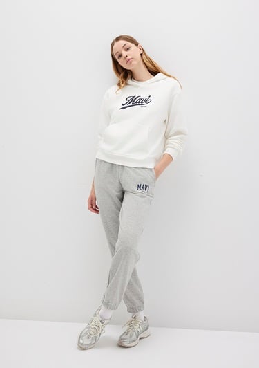  Mavi Mavi Logo Baskılı Gri Eşofman Altı 1010757-82816