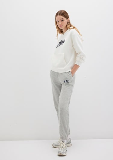  Mavi Mavi Logo Baskılı Gri Eşofman Altı 1010757-82816