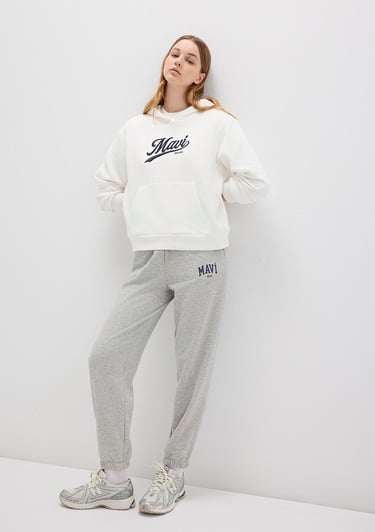  Mavi Mavi Logo Baskılı Gri Eşofman Altı 1010757-82816