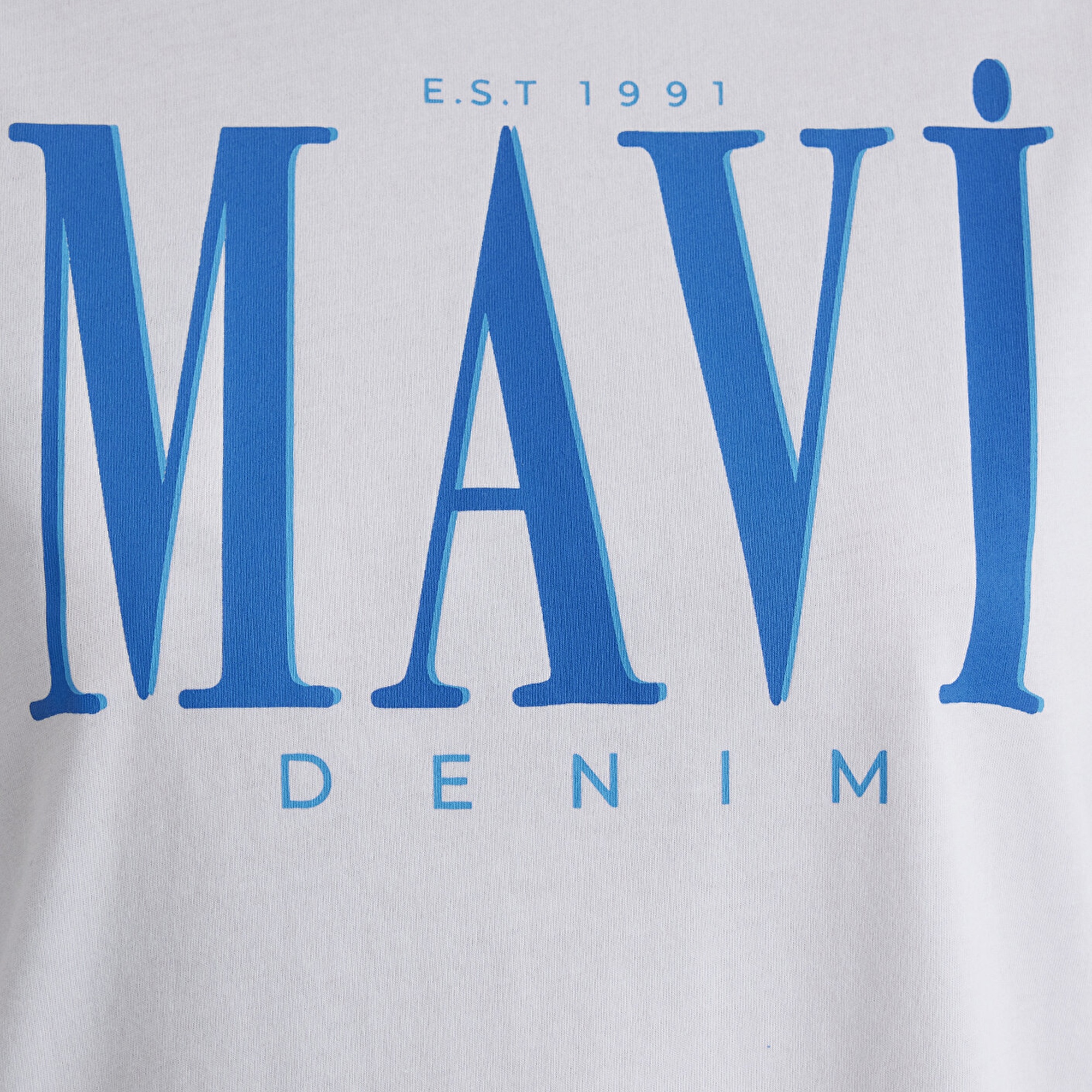 Mavi Mavi Logo Baskılı Beyaz Tişört Regular Fit / Normal Kesim 1611990-620