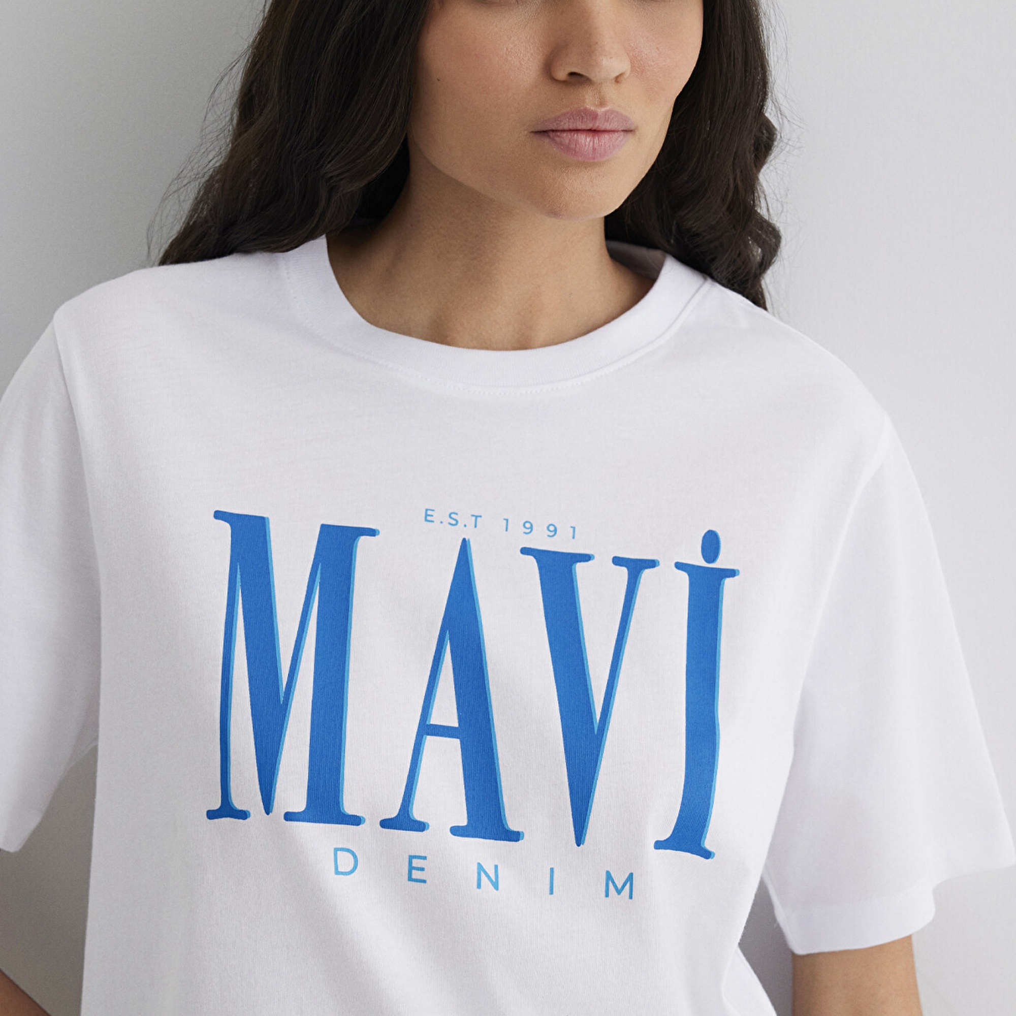 Mavi Mavi Logo Baskılı Beyaz Tişört Regular Fit / Normal Kesim 1611990-620