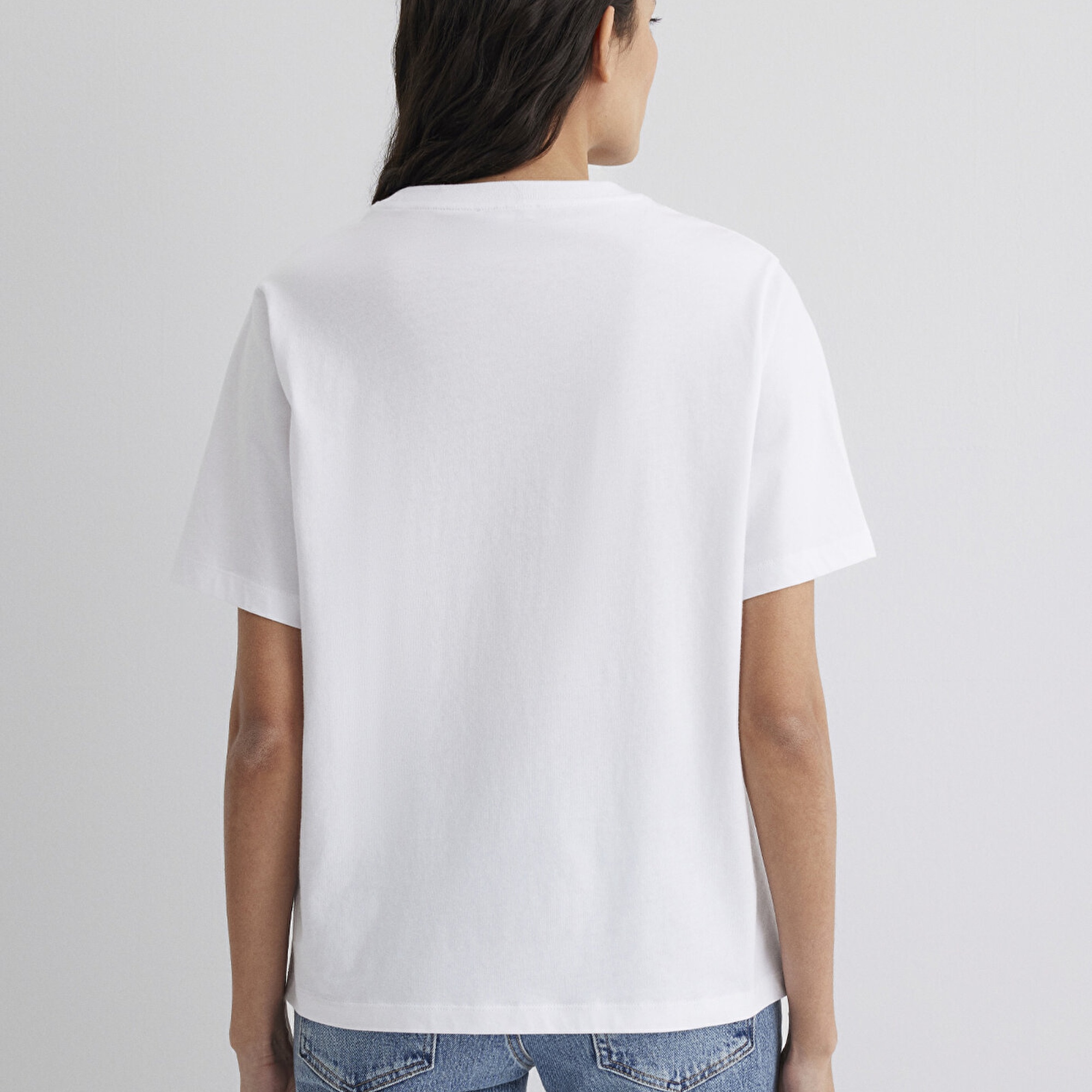 Mavi Mavi Logo Baskılı Beyaz Tişört Regular Fit / Normal Kesim 1611990-620