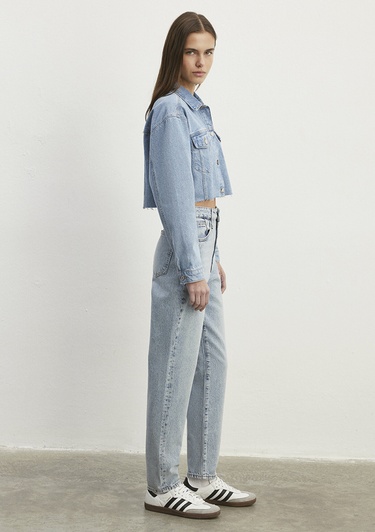  Mavi Brenda 90lar İndigo Mavisi Jean Ceket 1110118-86443