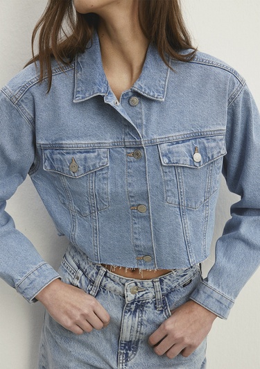  Mavi Brenda 90lar İndigo Mavisi Jean Ceket 1110118-86443