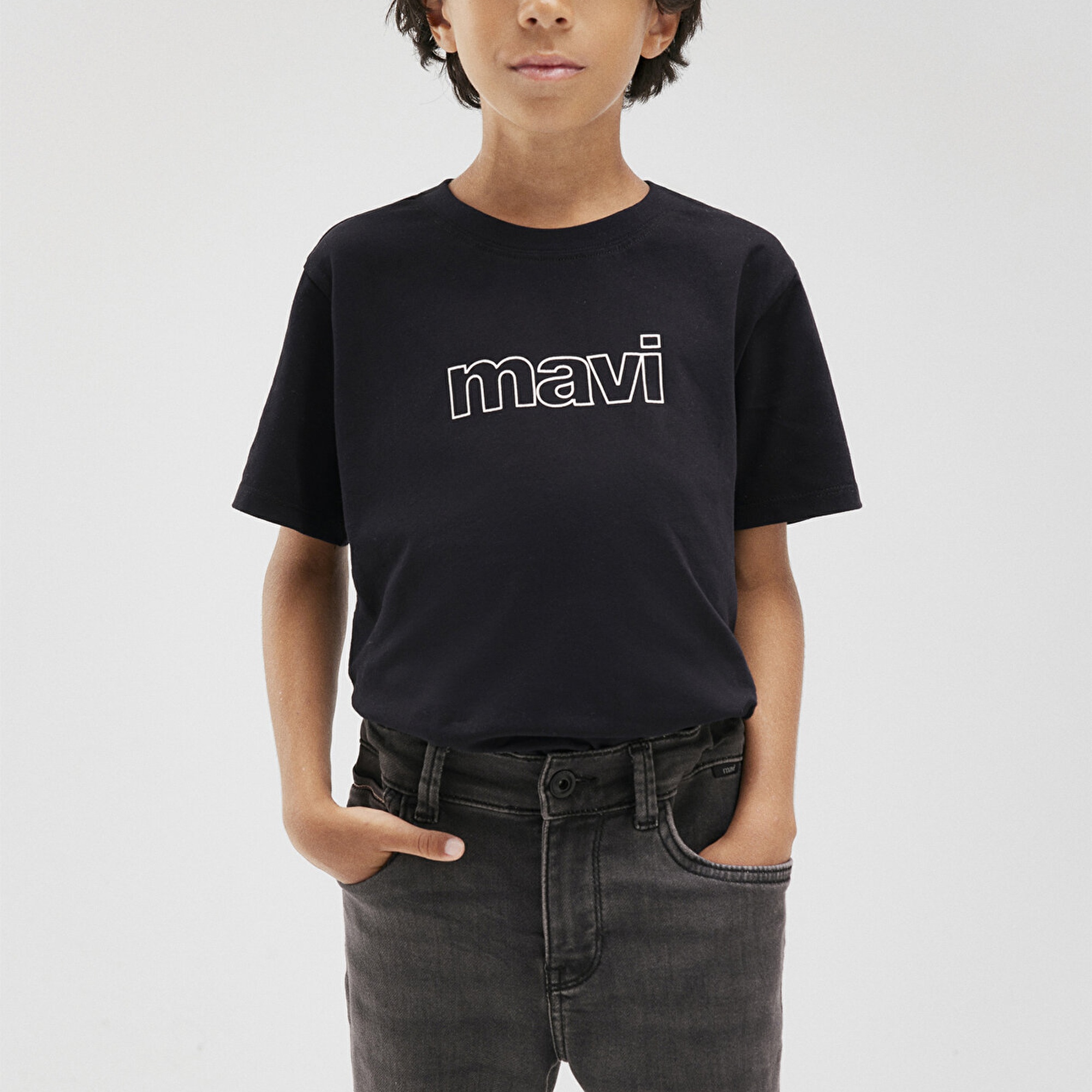 Mavi Mavi Logo Baskılı Siyah Tişört Regular Fit / Normal Kesim 66323900