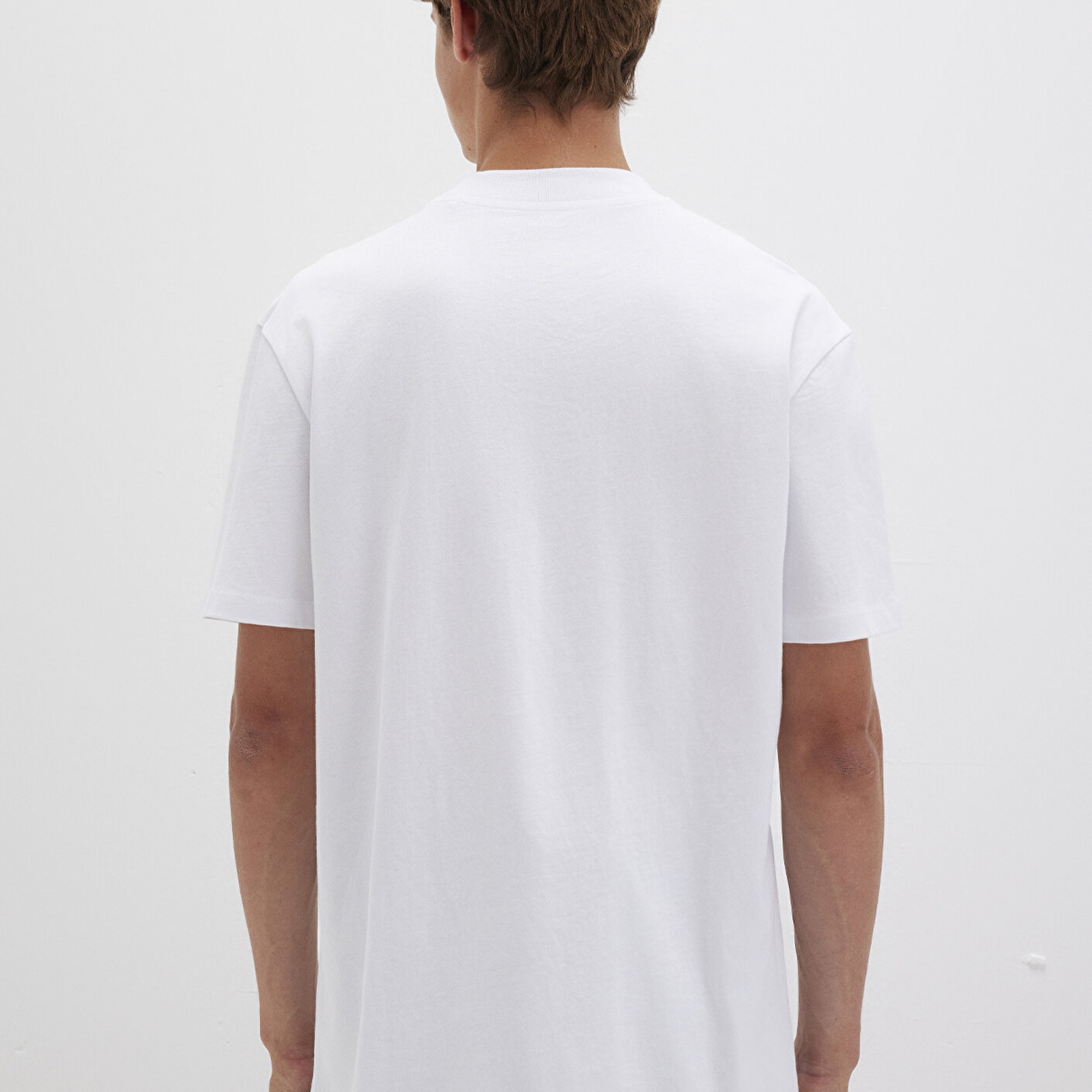 Mavi Mavi Logo Baskılı Beyaz Basic Tişört Loose Fit / Bol Rahat Kesim 0612216-620