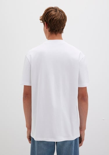  Mavi Mavi Logo Baskılı Beyaz Basic Tişört Loose Fit / Bol Rahat Kesim 0612216-620