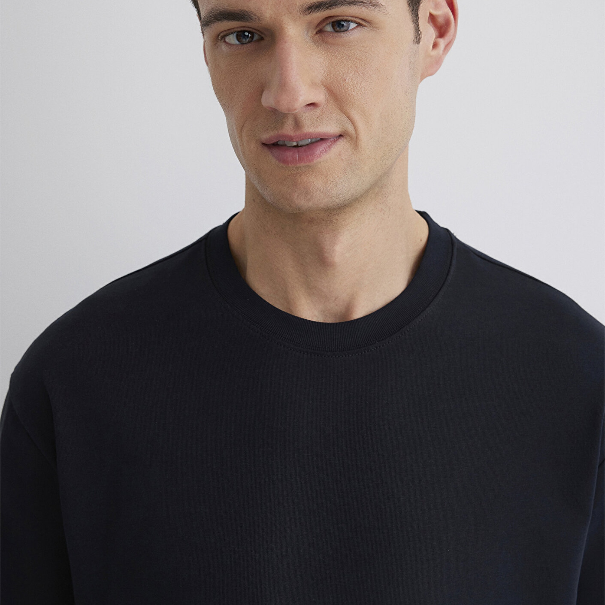 Mavi Siyah Basic Tişört Loose Fit / Bol Rahat Kesim 0611596-900