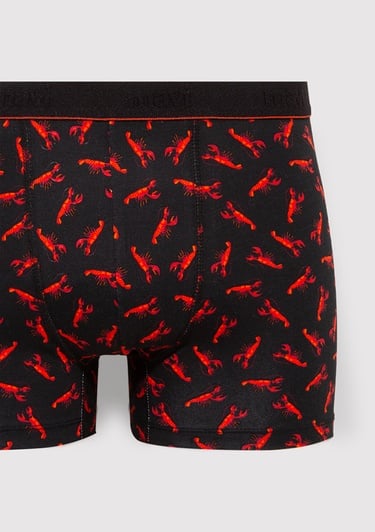  Mavi Istakoz Baskılı Siyah Boxer 0911307-900