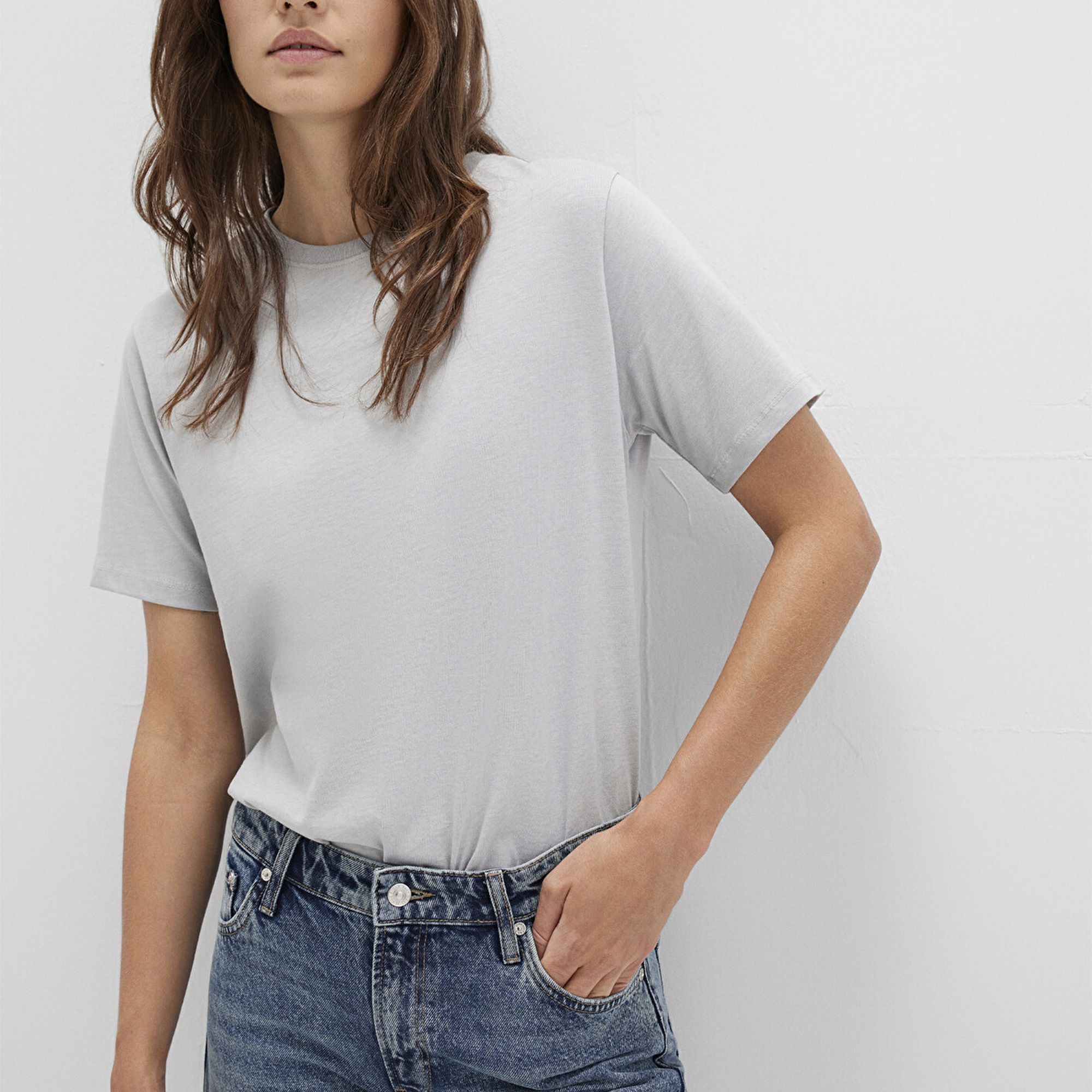 Mavi Gri Basic Tişört Regular Fit / Normal Kesim 1600965-70075