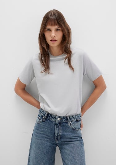  Mavi Gri Basic Tişört Regular Fit / Normal Kesim 1600965-70075