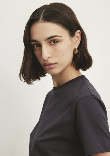  Mavi Antrasit Basic Tişört Regular Fit / Normal Kesim 1600965-70087