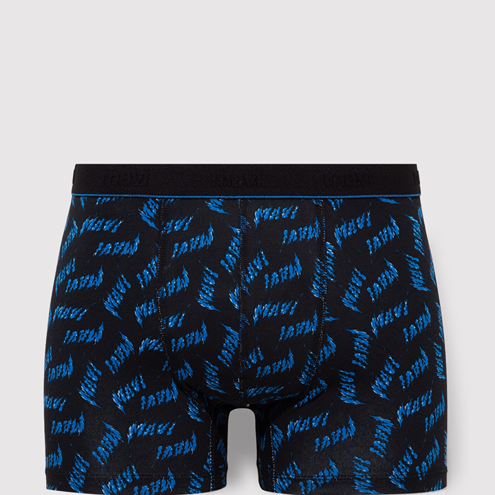 Mavi Baskılı Siyah Boxer 0911306-85857