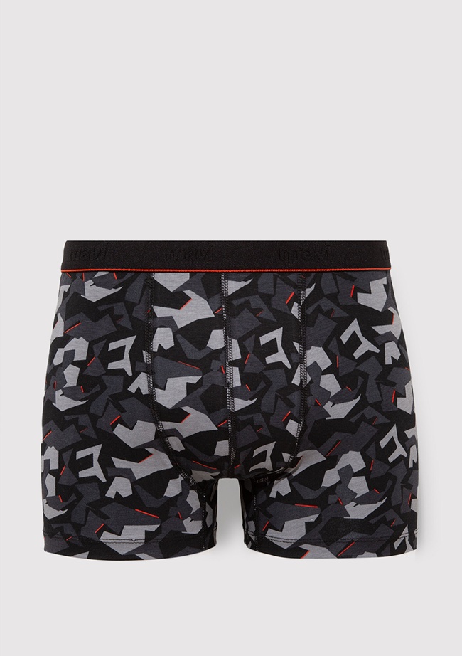  Mavi Kamuflaj Baskılı Siyah Boxer 0911375-900