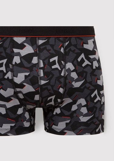  Mavi Kamuflaj Baskılı Siyah Boxer 0911375-900