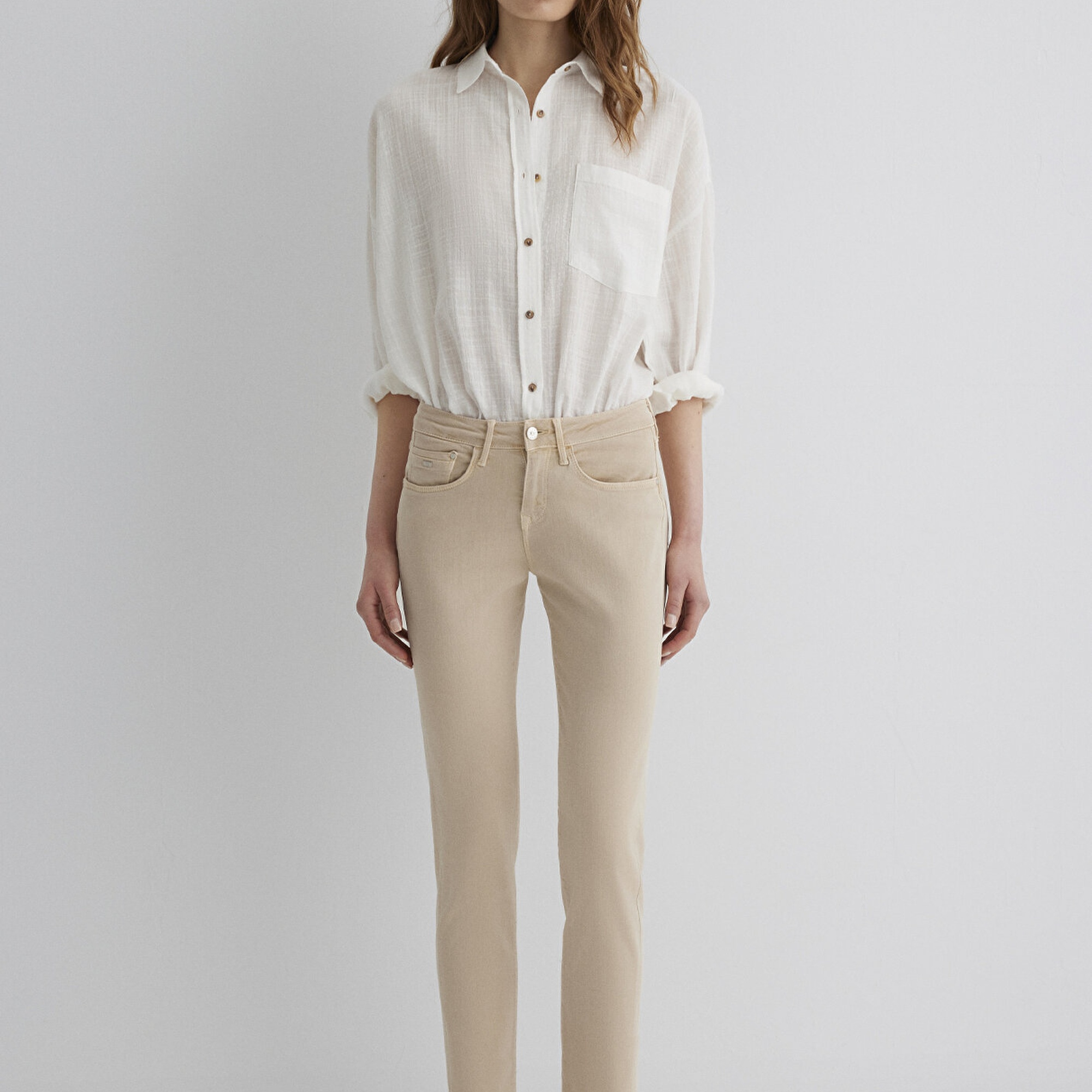 Mavi Ada Mavi Premium Krem Gabardin Pantolon 1020586447