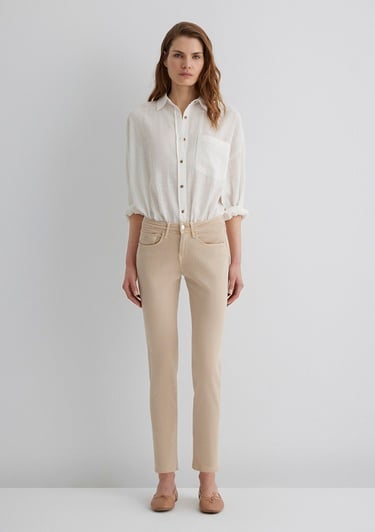  Mavi Ada Mavi Premium Krem Gabardin Pantolon 1020586447