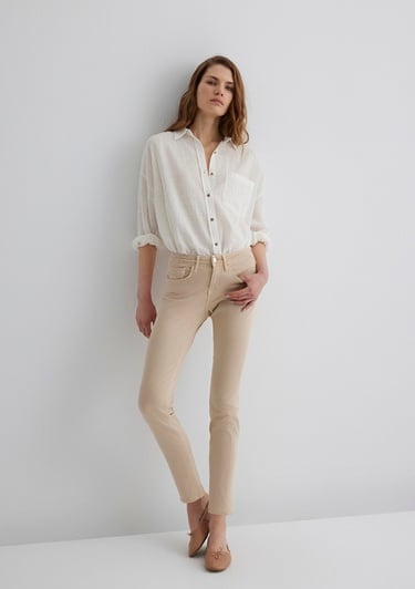  Mavi Ada Mavi Premium Krem Gabardin Pantolon 1020586447