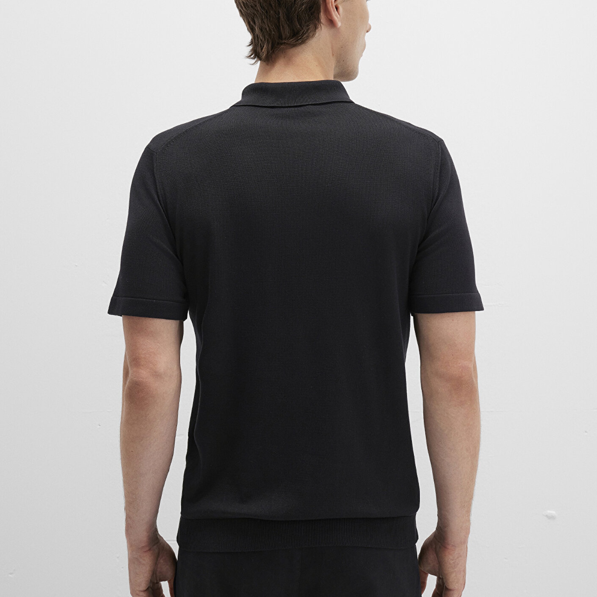 Mavi Siyah Triko Polo Fitted / Vücuda Oturan Kesim 0710249-900