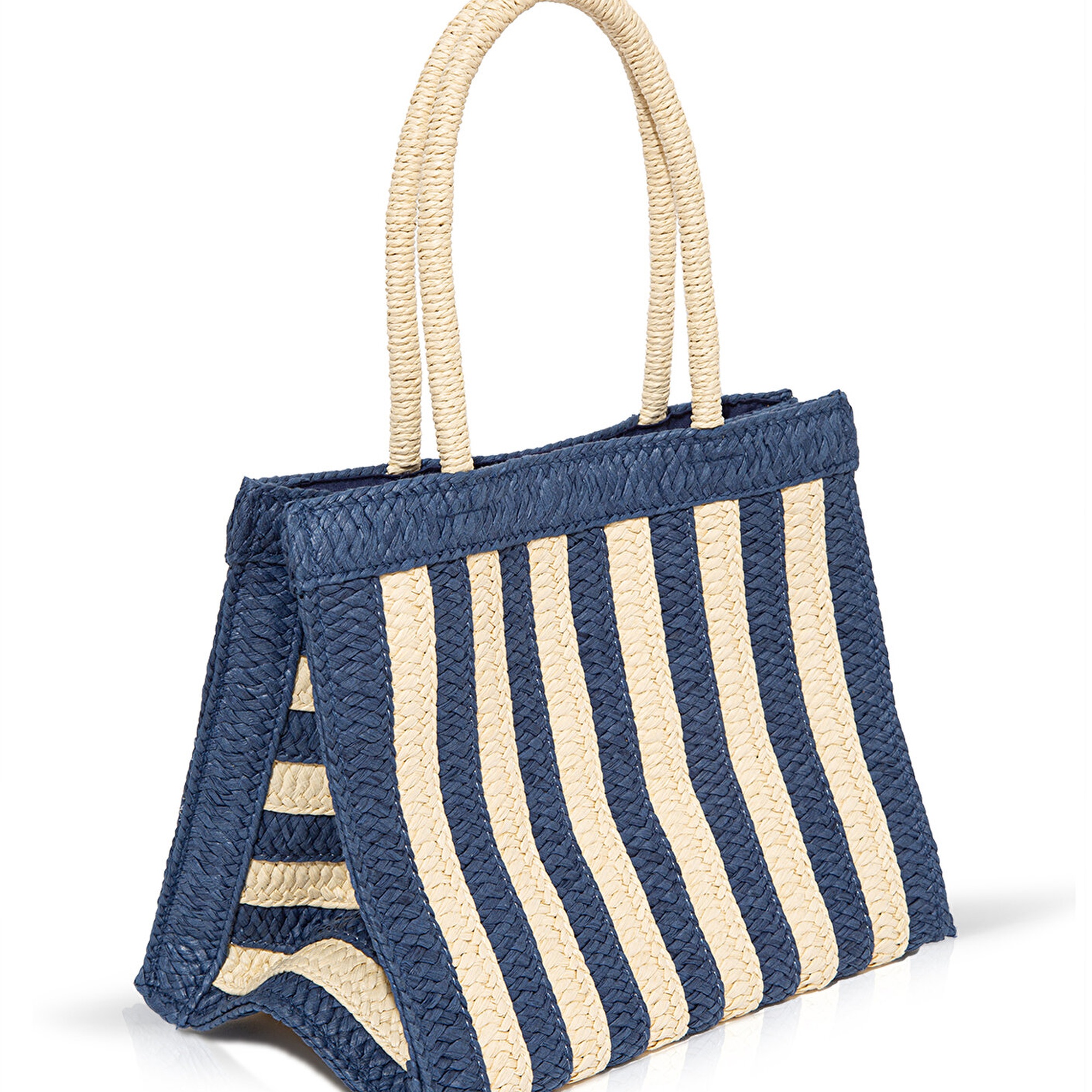 Mavi Lacivert Çizgili Hasır Tote Çanta 1912103-30717